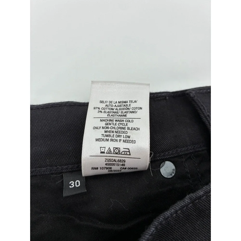 Hudson Ace Dal Black Skinny Jeans Raw Hem Size 30‎ ZGSDAL6829